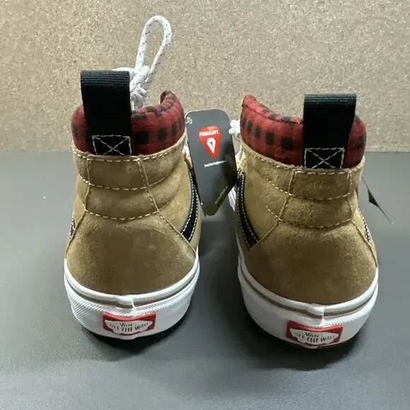 Vans Sk8 Hi MTE Shoes Mens 7 Brown Red Plaid Primaloft All  display picture 2